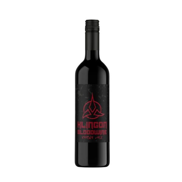 Star Trek Klingon Bloodwine Flasche auf weißem Hintergrund